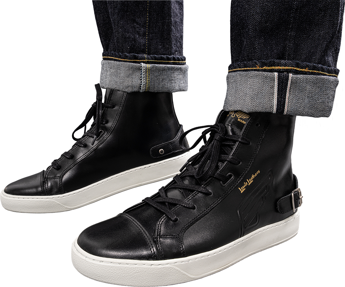 Embossed Lewis Leathers Sneakers