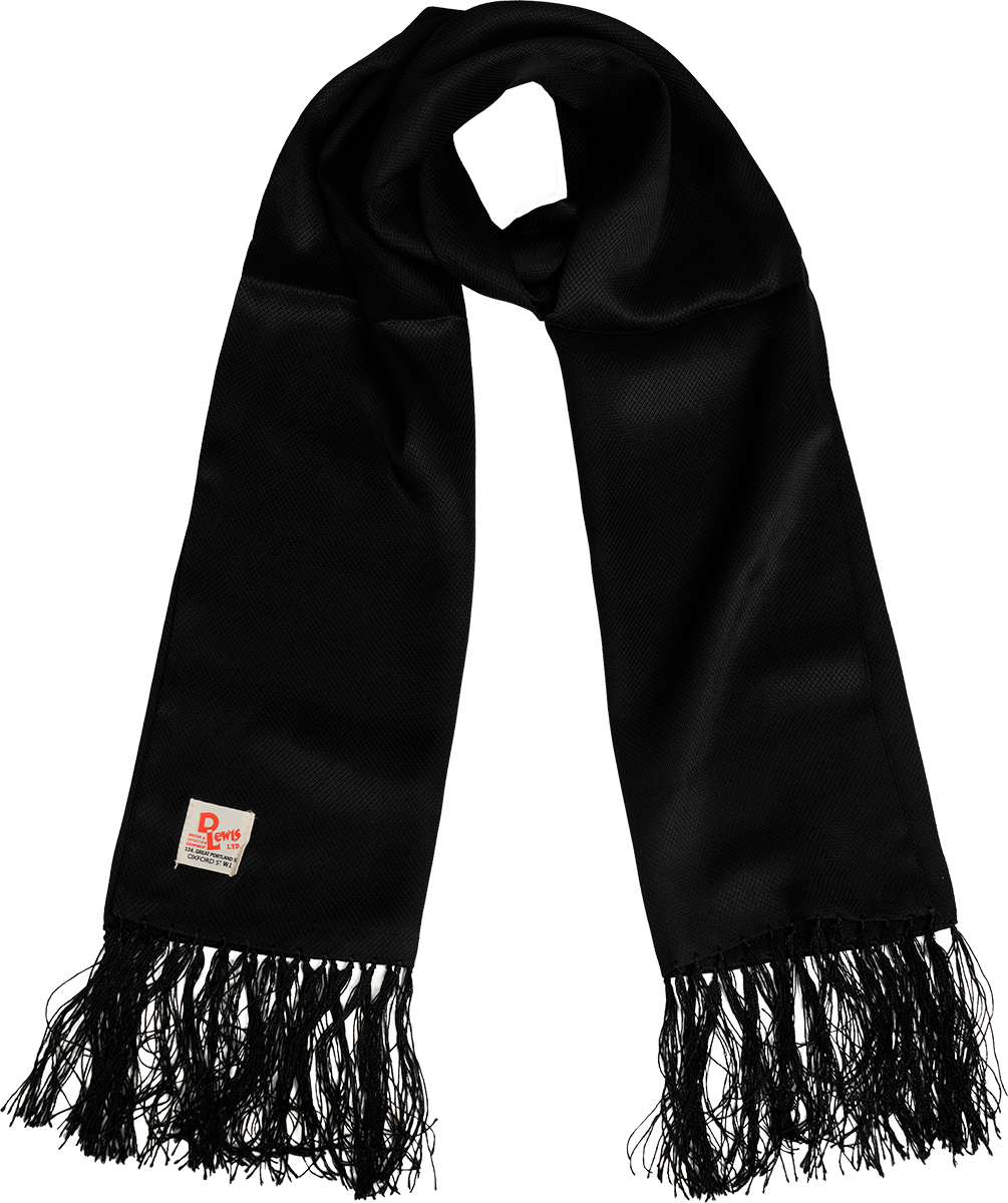 D Lewis Textured Weave Silk Scarf Black