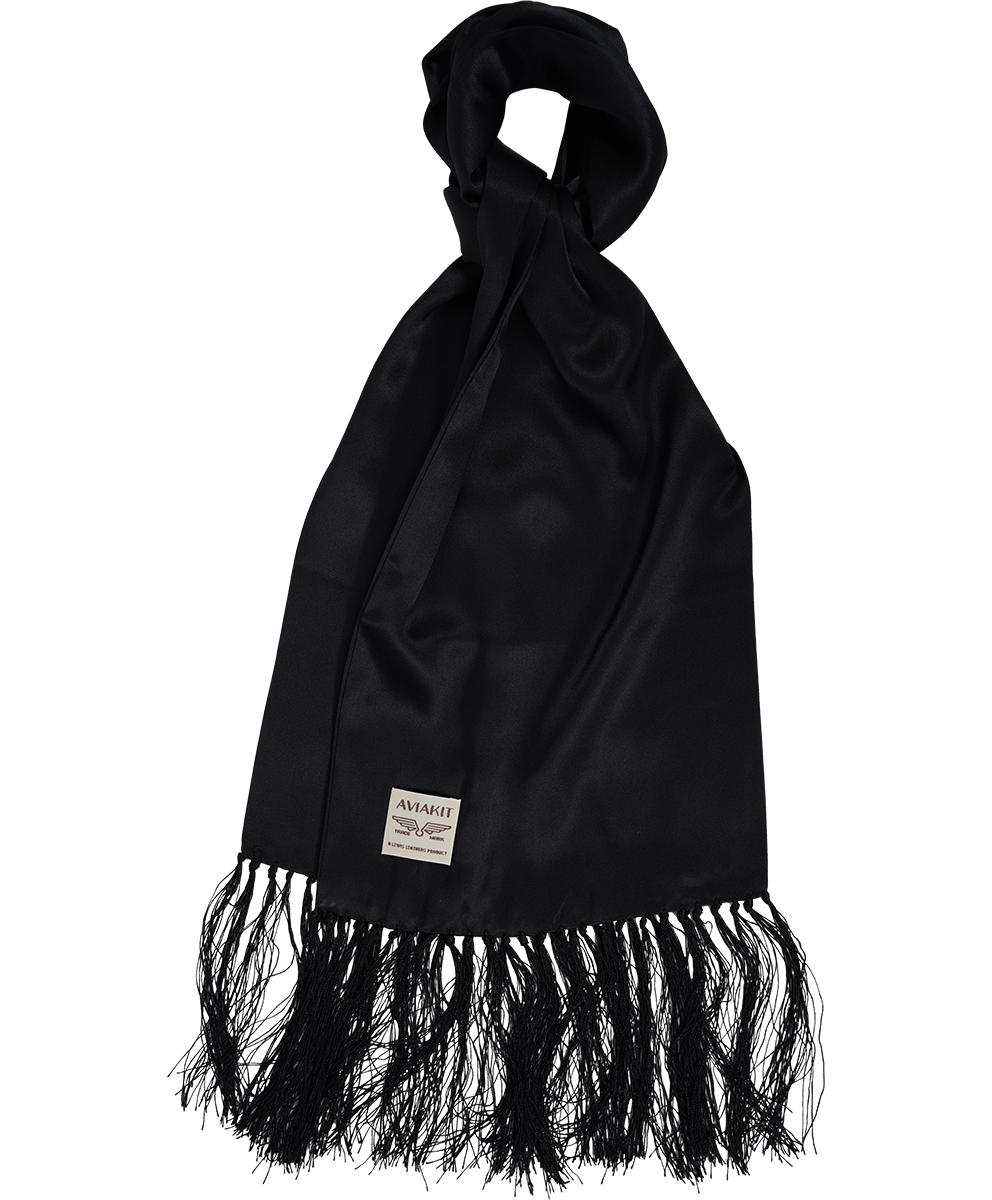 AVIAKIT Smooth Silk Scarf Black