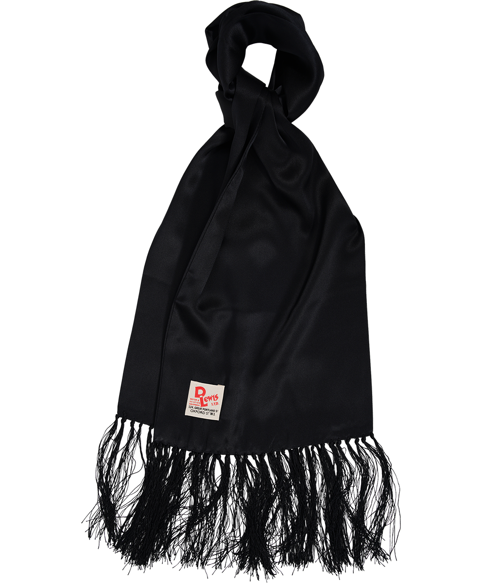 D Lewis Smooth Silk Scarf Black